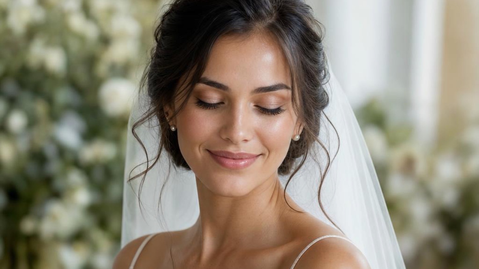 Radiant, glowing bride on her wedding day after a pre-wedding HydraFacial deep cleanse